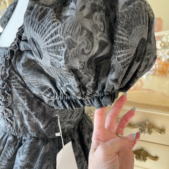 New Puff Dress in charcoal/ black/ white - Picture 4 of 11